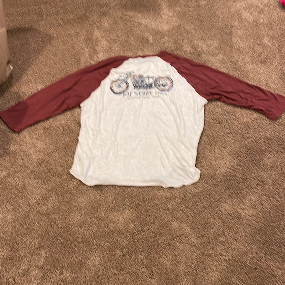 Red and black, long sleeve, Indian motorcycle